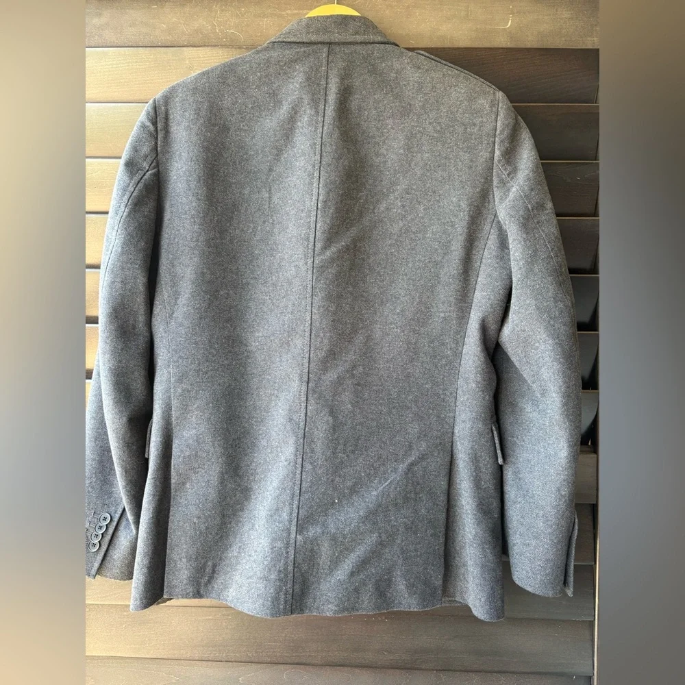 Banana Republic Men's Tailored Fit 38S Dark Grey 100% Cotton Military Jacket